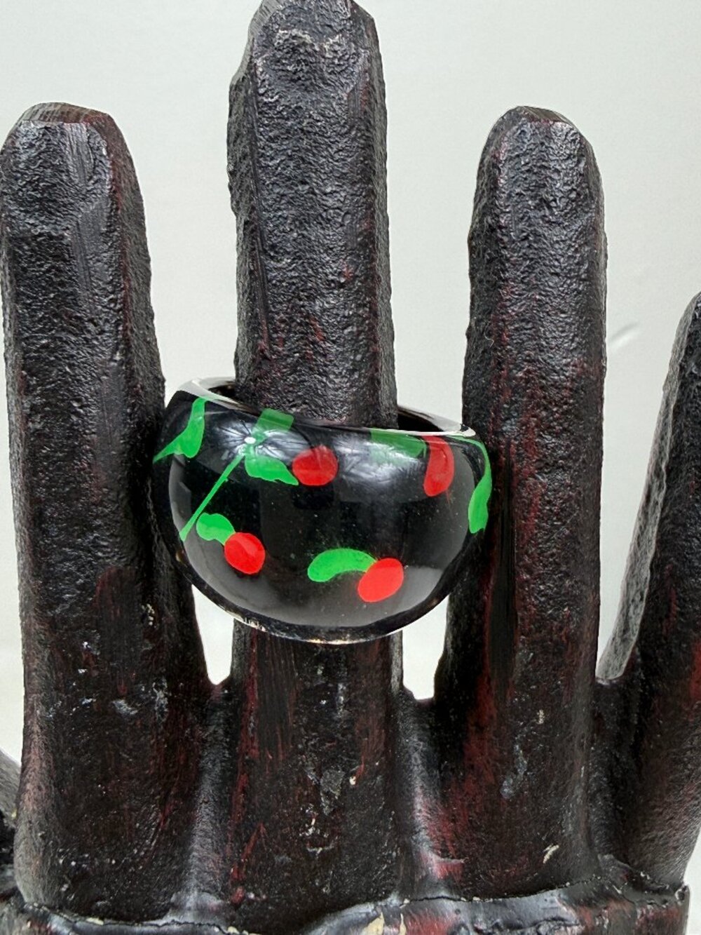 Clear Acrylic Cherry Ring Size 9.25